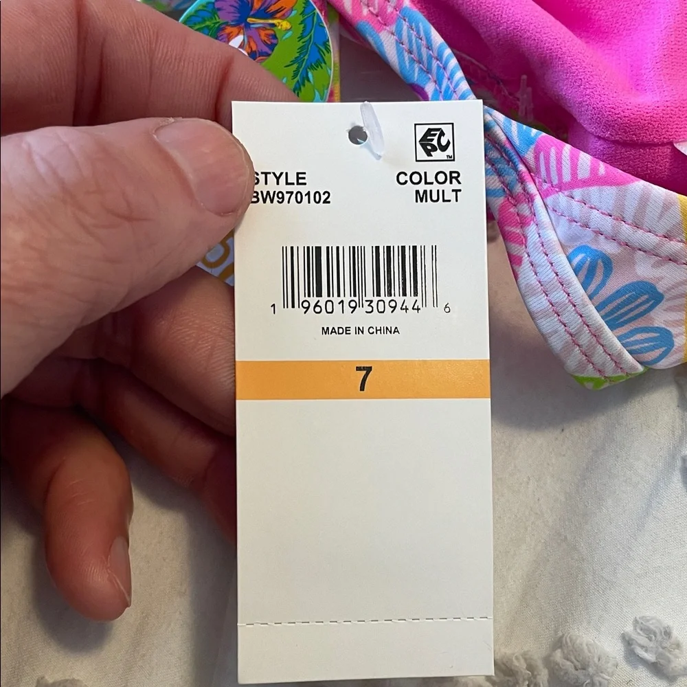 Vibrant Floral Kids One Piece Swimsuit